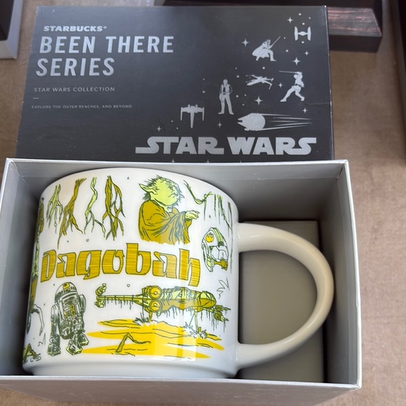 Starbucks Other - Starbucks White and Yellow Ceramic Mug with Star Wars Art